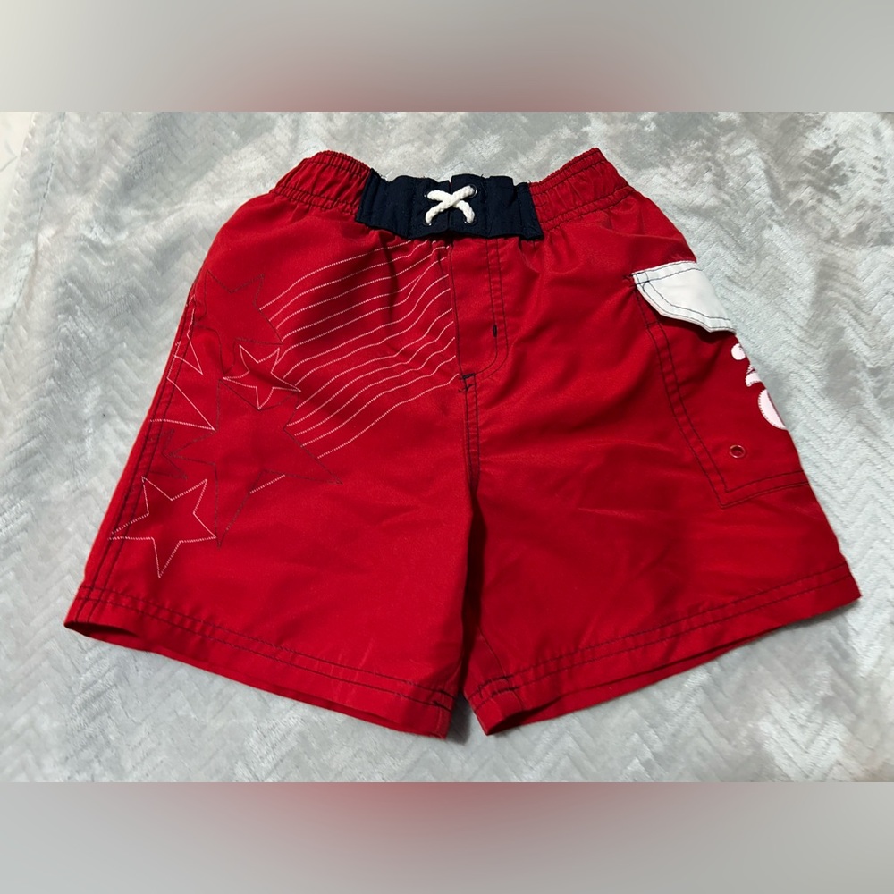 SO Red Kids Shorts with Star Pattern